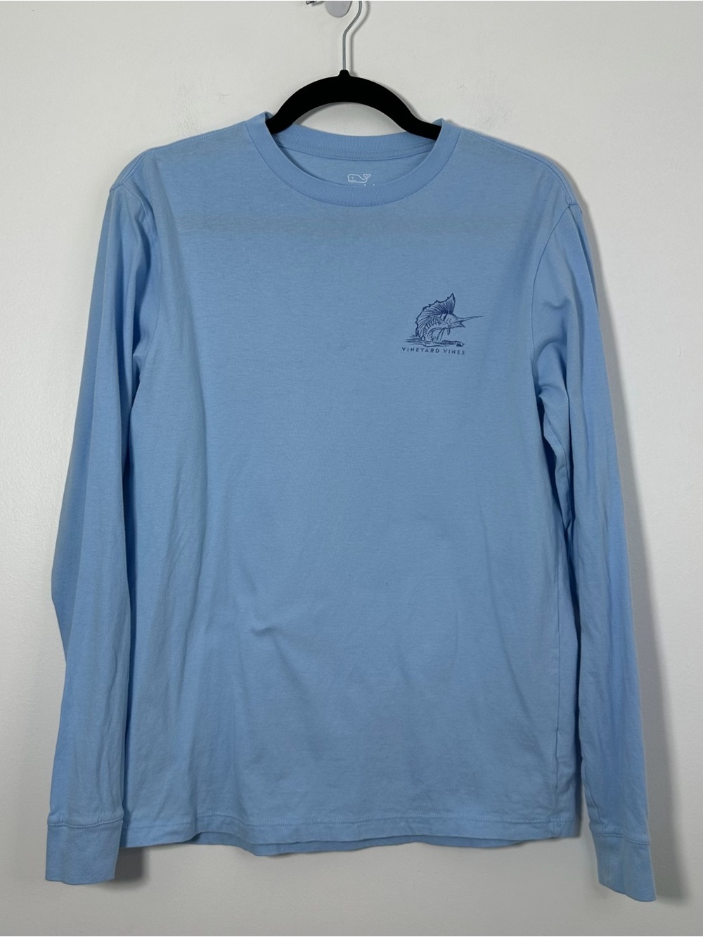 Vineyard Vines Men’s XS Blue Long Sleeve Sailfish American Flag Graphic Shirt